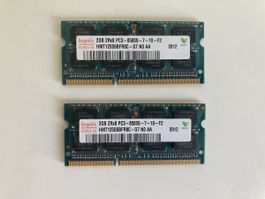 Hynix 2 stück 2GB 2Rx8 PC3-8500S-7-10-F2 Laptop RAM Memory 