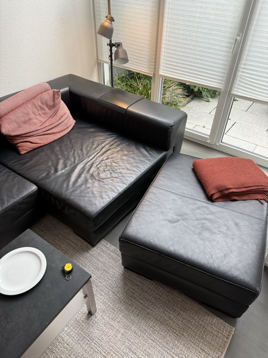 Sofas: Ecksofa Echtleder schwarz 340 cm  – Gebraucht aus Reinach BL von Alex.1998. 2
