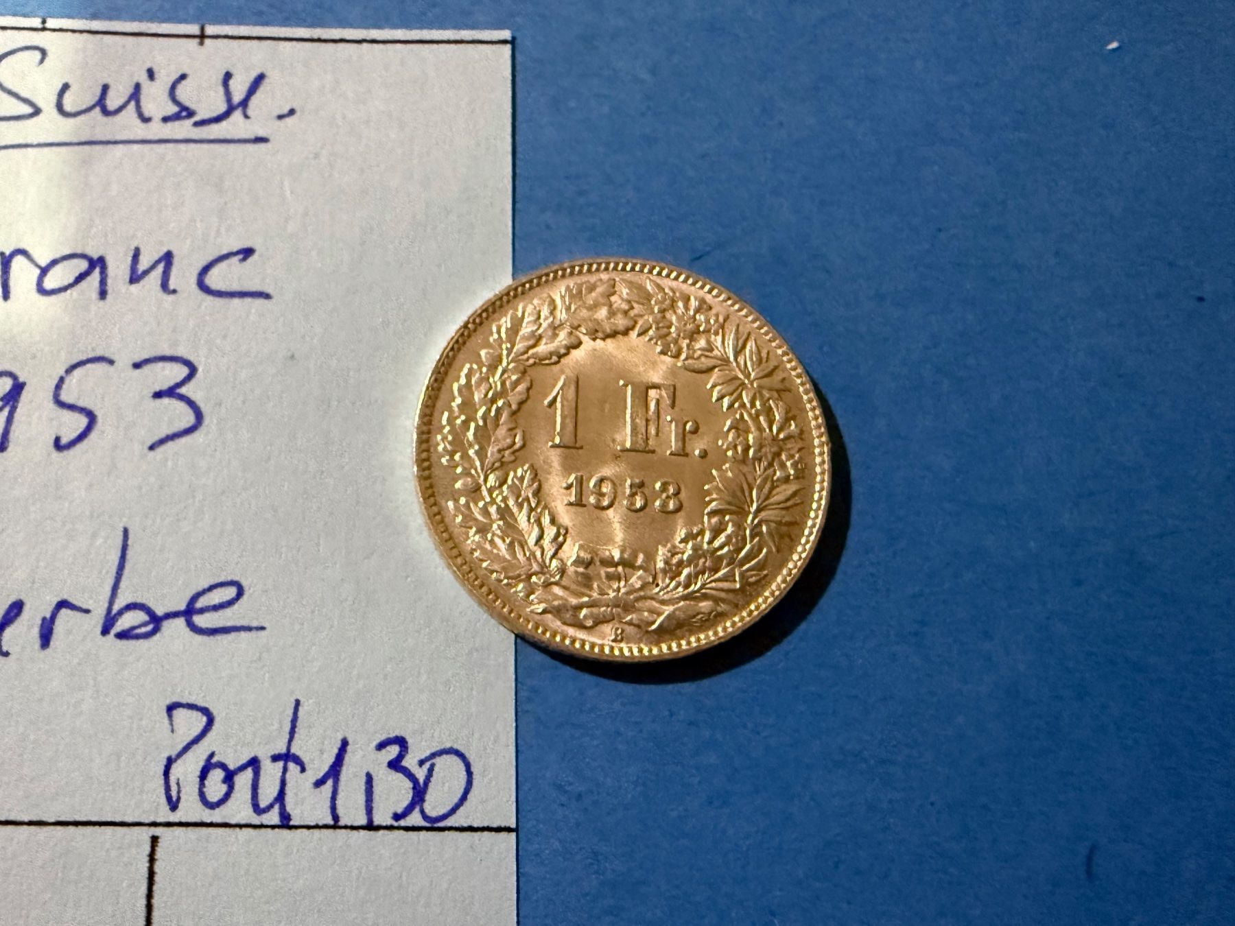 Tutti le monete: SUISSE : 1 FRANC 1953 - SUPERBE – Usato da genève venduto da GEnumist 1