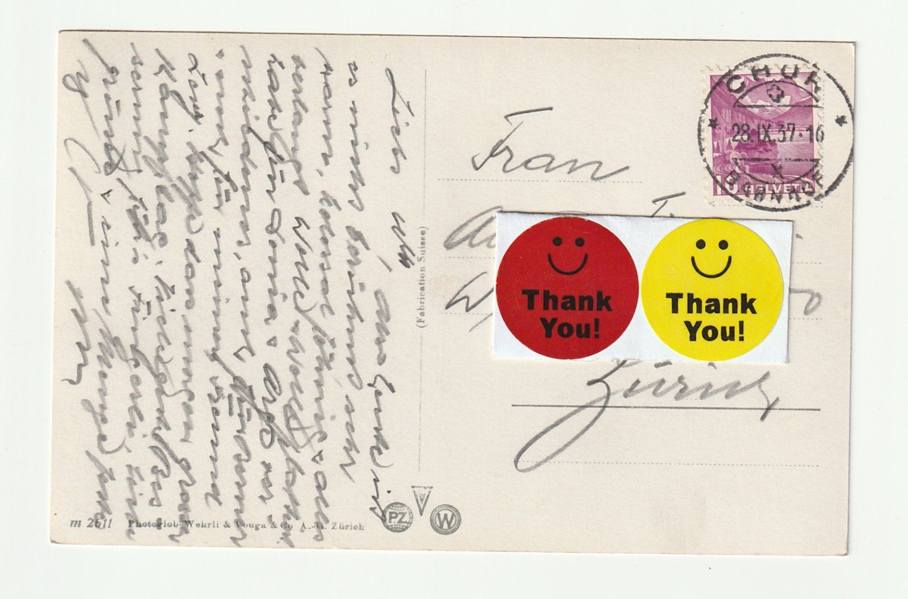 Cartoline postali: Ansichtskarte Chur Graubünden 1937 – Usato da St. Gallen venduto da Ricardo_Deals 1