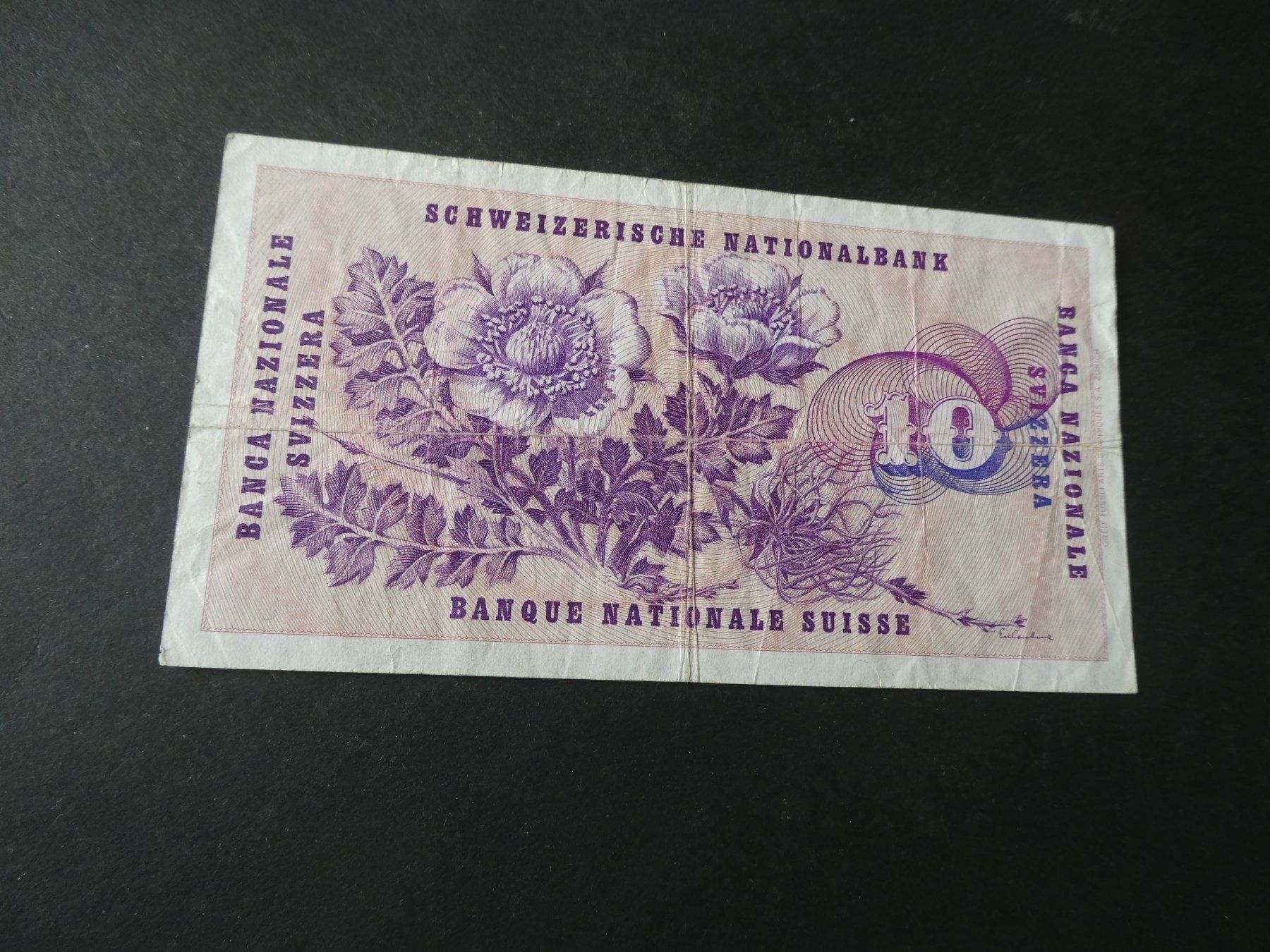 Banconote: Schweiz 1977, 10 Franken – Usato da Hinterforst venduto da Rohusri 1