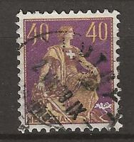 CH107 - Helvetia avec épée no 107 vollstempel Lutry 2.7.1909