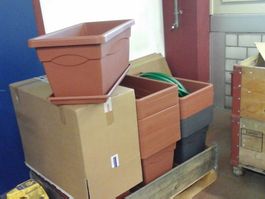 1 Pflanzenkasten - Kübel -Topf - mit Untersatz 60 L Anthrazi