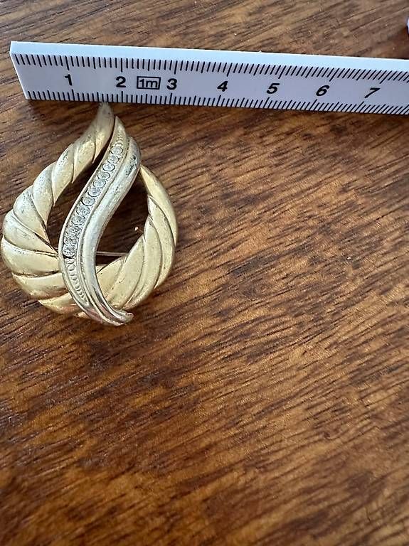 Broschen & Nadeln: Brosche vergoldet mit Steinchen (Modeschmuck) – Gebraucht aus Rothenburg von wer_g9fd 4