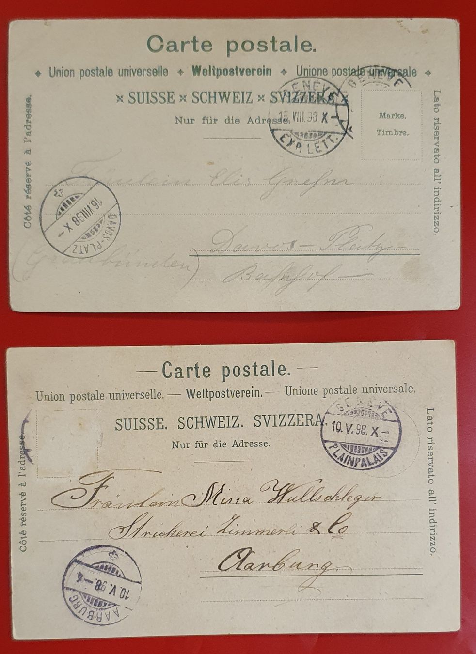 Ansichtskarten: Souvenir de Genéve 1898 – Gebraucht aus Kreuzlingen von Rschweiz1 3
