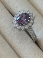 Luxus Elegante Gr.19/9 Ring Farbe: Silber/Lilas