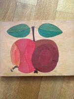 Holzpuzzle Apfel mit Raupe buntes Steckspiel gebraucht