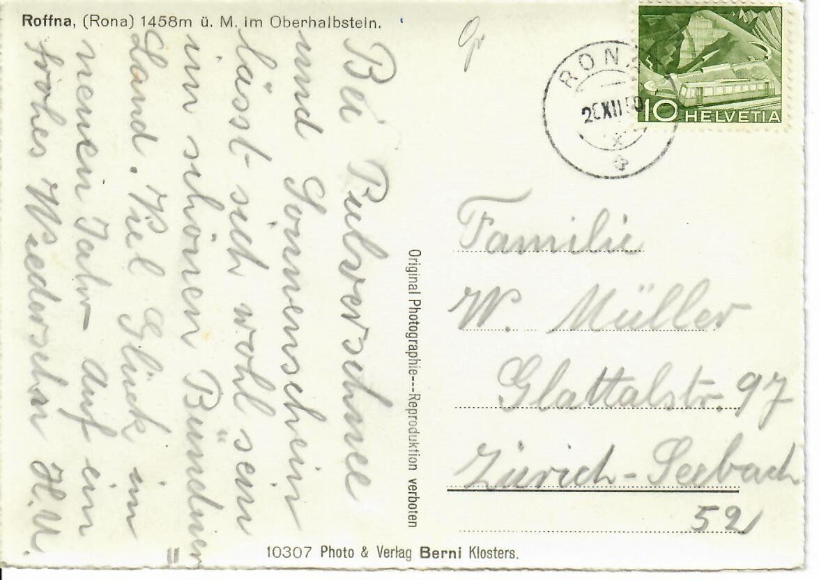 Cartoline postali: Roffna – Usato da Hochdorf venduto da Ziegel-16 1