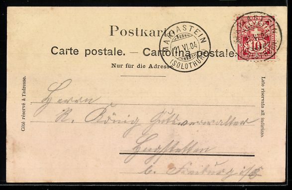 Cartoline postali: AK Mariastein, Blick auf Schloss, 1904 – Usato da Berlin venduto da bartko-reher 1