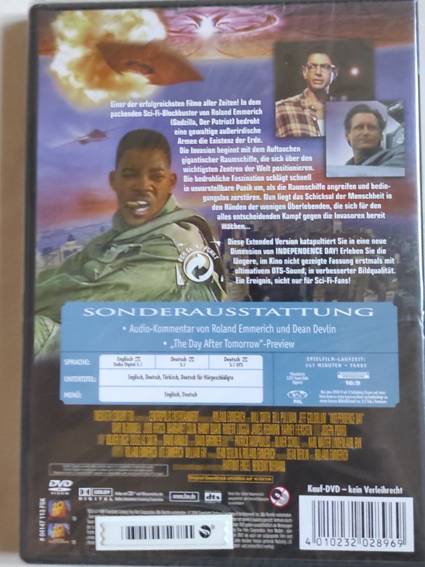 Tutti i DVDs: DVD Independence Day Extended Single Version neu – Nuovo e nell'imballaggio originale da Winterthur venduto da Blacknero 1
