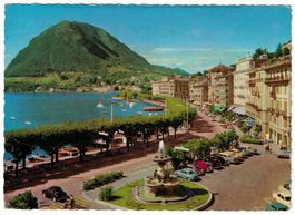 Lugano, Quai e Fontana Bossi, vetture d'epoca, circol. 1964