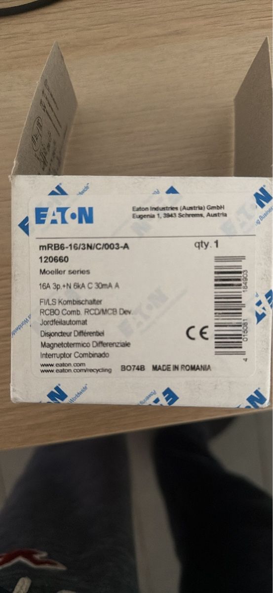 Eaton Alimentazione elettrica: Disjoncteur 16a différentiel  – Nuovo e nell'imballaggio originale da La Chaux-de-Fonds venduto da Torstenfrings 1
