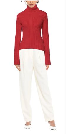 Bottega Veneta Red Wool Turtleneck Size S Fall 2020