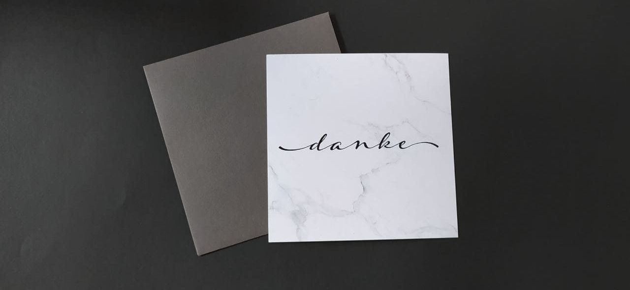 Carte: Edle Dankeskarte mit Kuvert – Usato da Brügg BE venduto da Salilolu