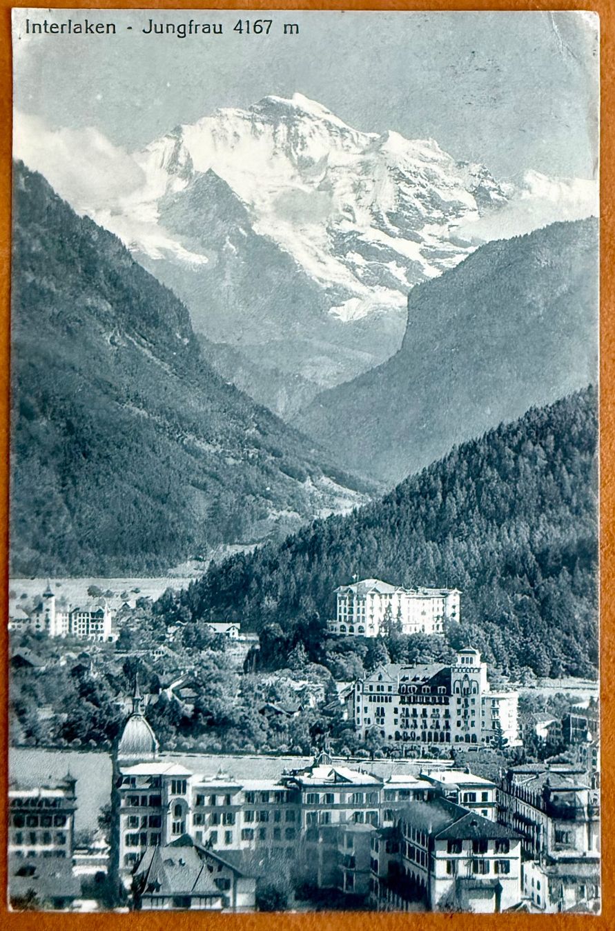 Cartoline postali: Interlaken - Panorama Hotel 1925 – Usato da Lutry venduto da Ediego