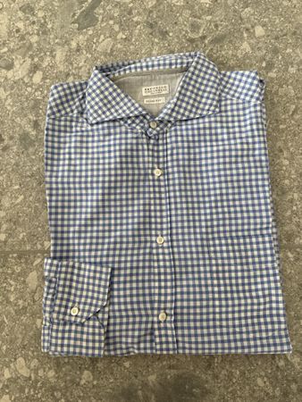 Brunello Cucinelli Hemd kariert Slim Fit Grösse XL 