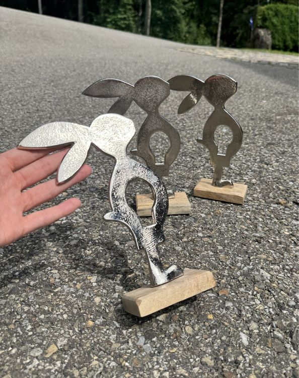 5x Osterhasen Deko aus Metall und Holz | Kaufen auf Ricardo