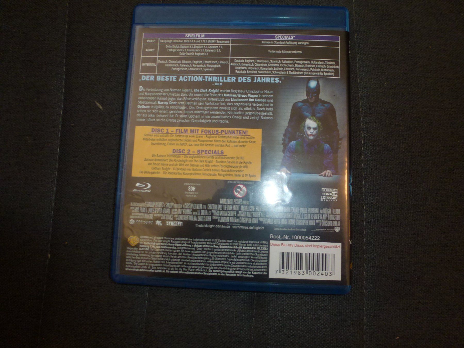 Tutti i DVDs: The Dark Knight BLU-RAY – Usato da Olten venduto da Disc-Verkauf 2