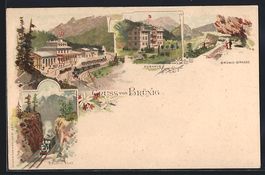 Litho Brünig, Brünig-Bahn, Kurhaus, Ba
