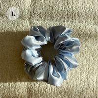 Baby blue 100% Mulberry Silk Scrunchie Size L - NEW
