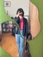 Leder Blazer Jacke (schwarz)