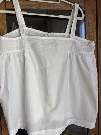 Damen Top Soeur weiss Baumwolle Stickerei Grösse L