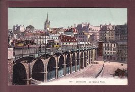 LAUSANNE - Grand Pont - Tram - 1910