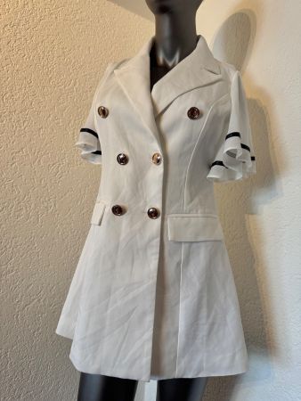 Elegantes Blazerkleid Minikleid mit Volant-Ärmelm Gr M Top