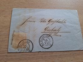 Briefumschlag mit Helvetia Stempel 1868 Burgdorf 