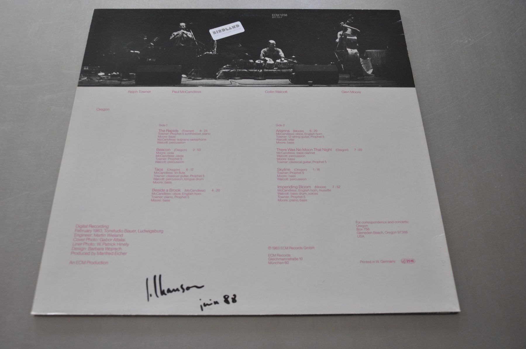 Schallplatten: ECM 1258 - OREGON LP SAME - RALPH TOWNER - COLLIN WALCOTT – Gebraucht aus Sion von jaipur1401 1