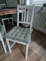 5x Stuhl weiss mit Sitzkissen hellgrün gebraucht