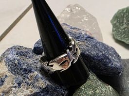 Sterling Silberring mit coolem Muster / Tribal massiv