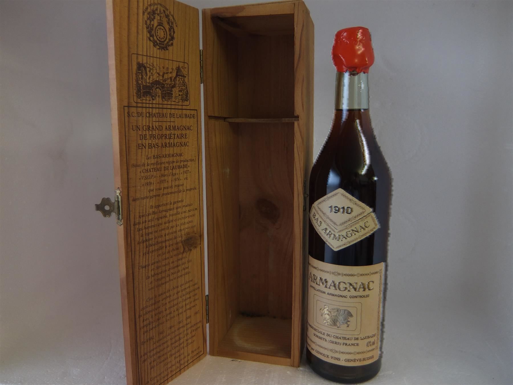 Bevande alcoliche: BAS Armagnac Laubade, 1910 – Nuovo e nell'imballaggio originale da Wöschnau venduto da Vinsale