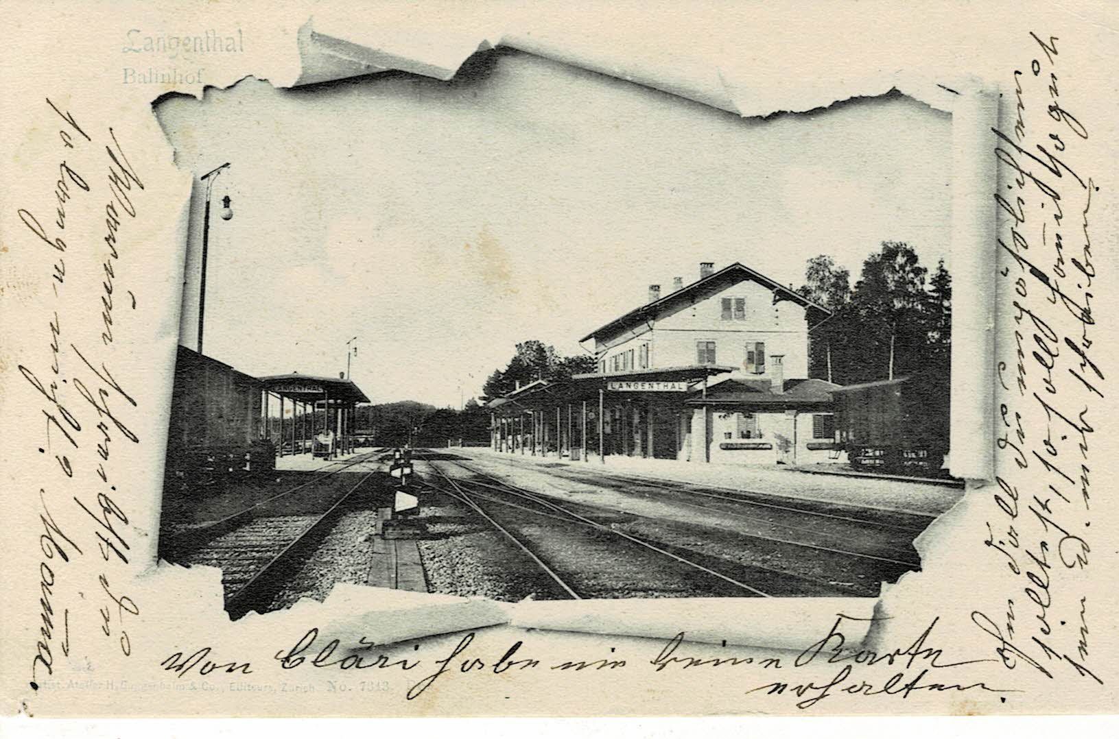 Cartoline postali: Bahnhof LANGENTHAL BE gel. 1908! – Usato da Hergiswil NW venduto da Kartenfrau