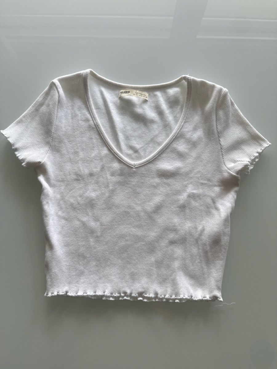 Pull&Bear T-shirt: T-shirt blanc Pull&Bear taille S bon état – Usato da Sion venduto da machiavel74