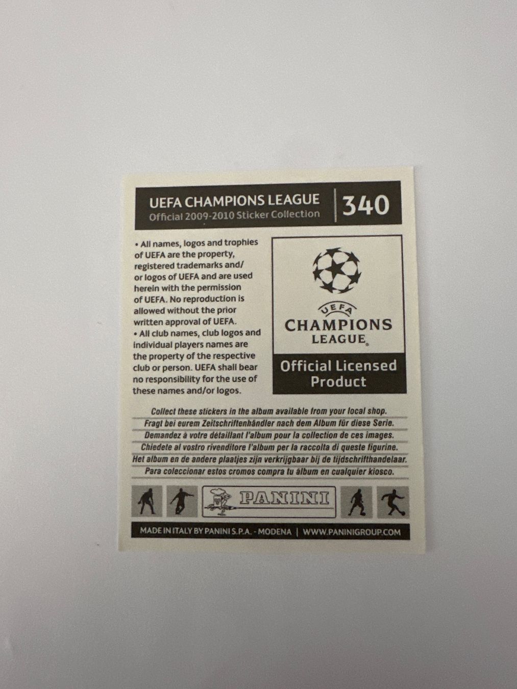 Panini Carte collezionabili: Panini UEFA Champions League 2009-2010 - Nr. 340 – Usato da Sulz AG venduto da DealWerk 1