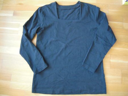 Schwarzes Baumwoll Shirt Gr S