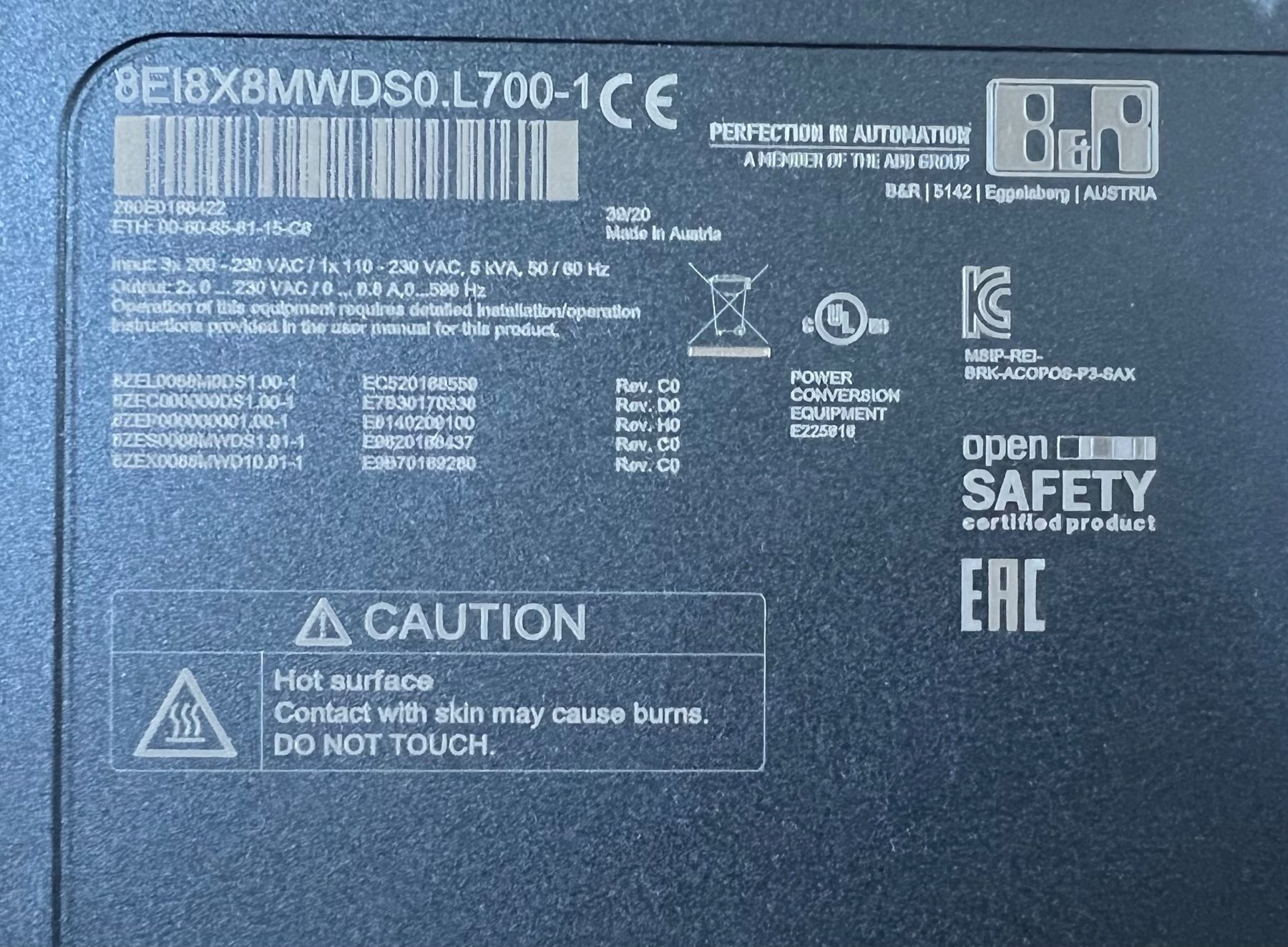 Sistema di controllo: B&R Acopos P3 Servodrive – Nuovo (secondo la descrizione) da Romanshorn venduto da DonRicardoo 3