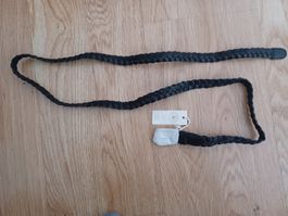 Schwarzer Ledergürtel Woven von Unica Fairtrade, Neu!