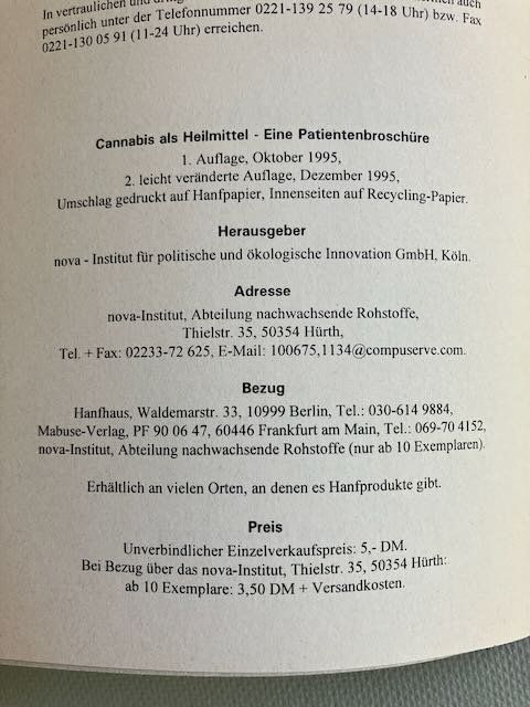 Libri: Buch: Cannabis als Heilmittel/ Nova institut – Usato da Basel venduto da Bayo 3