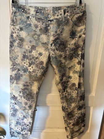 Hose MOD Boyfriend Comfort Blumenmuster Grau W33 L32