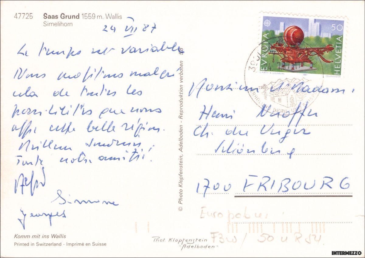 Cartoline postali: Postauto // FBW // Saas-Grund 1987 – Usato da Basel venduto da intermezzo12 1
