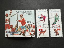 Nicaragua 1987 Olympia Winter Calgary 1988 gest.  (E959)