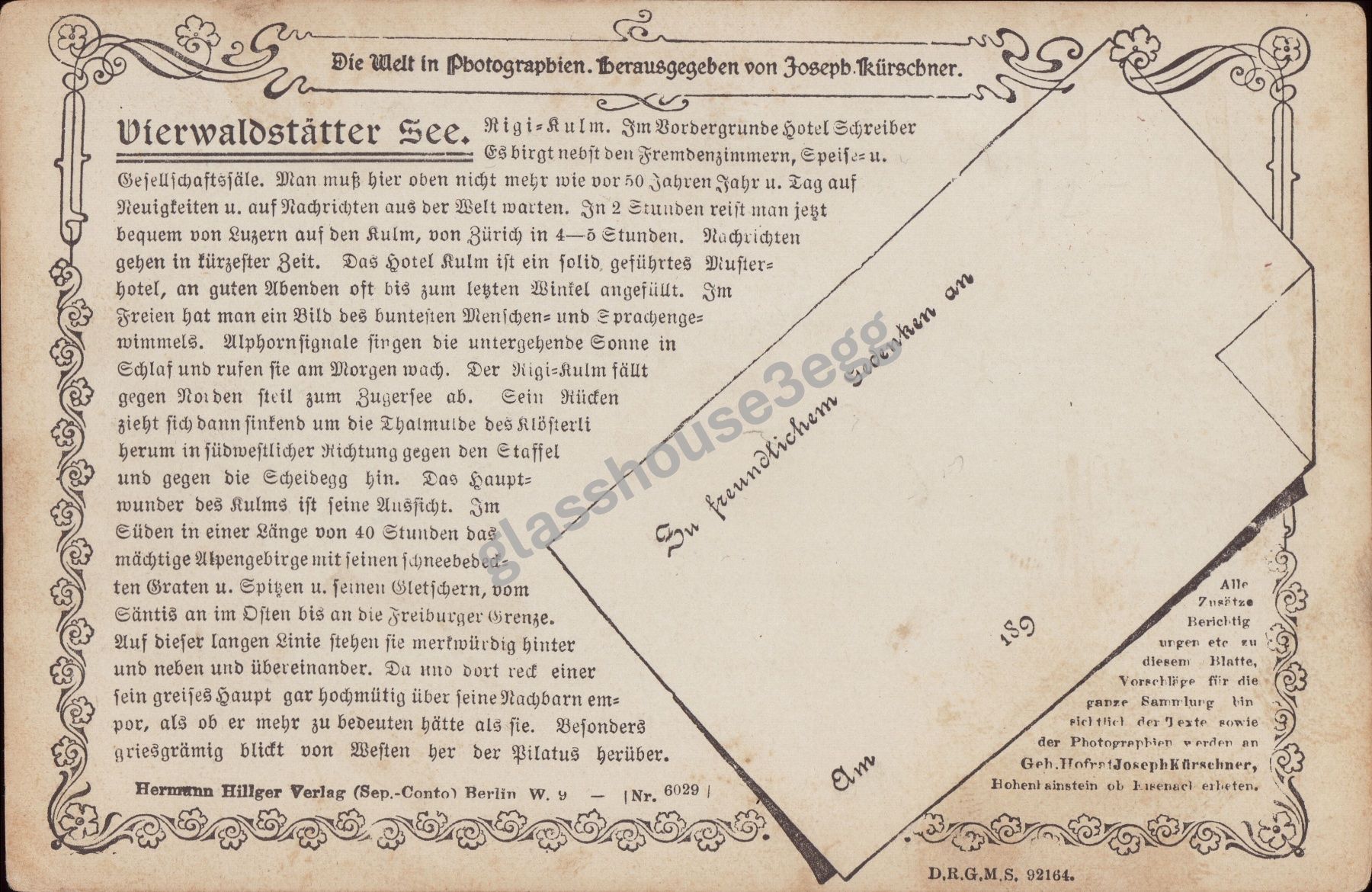 Cartoline postali: AK Photographieum Rigi-Kulm – Usato da Eggersriet venduto da glasshouse3egg 1
