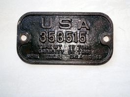 USA Güterwagenfabrikschild, Jg. 1942, ra