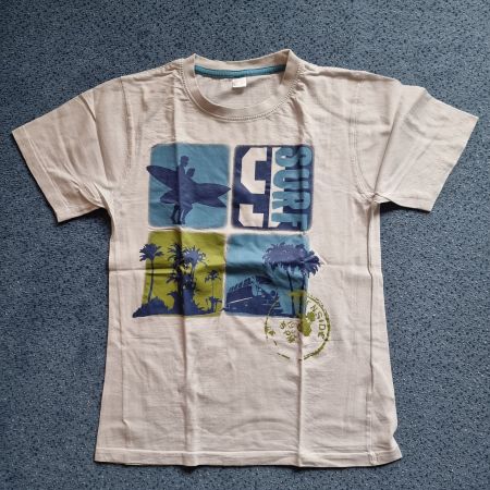 Cooles Surf T-Shirt Gr. 146/152 weiss/blau, guter Zustand