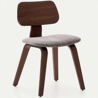 Kave Home Holzstuhl Gena aus Nussbaumfurnier mit Sitzkissen