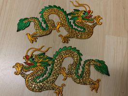 2 sehr schöne Drachen Aufbügler, Aufnäher