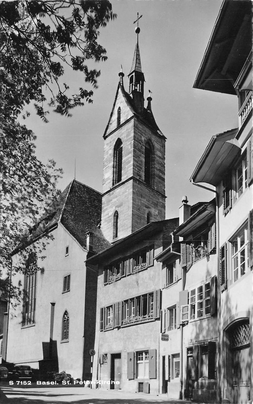 Cartoline postali: Basel St Peters Kirche (BS) – Usato da Biasca venduto da Blenio71