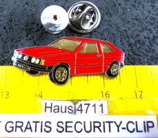 VW SICROCCO ROT AUTO PIN MIT SECURITY-CLIP VINTAGE OLDTIMER